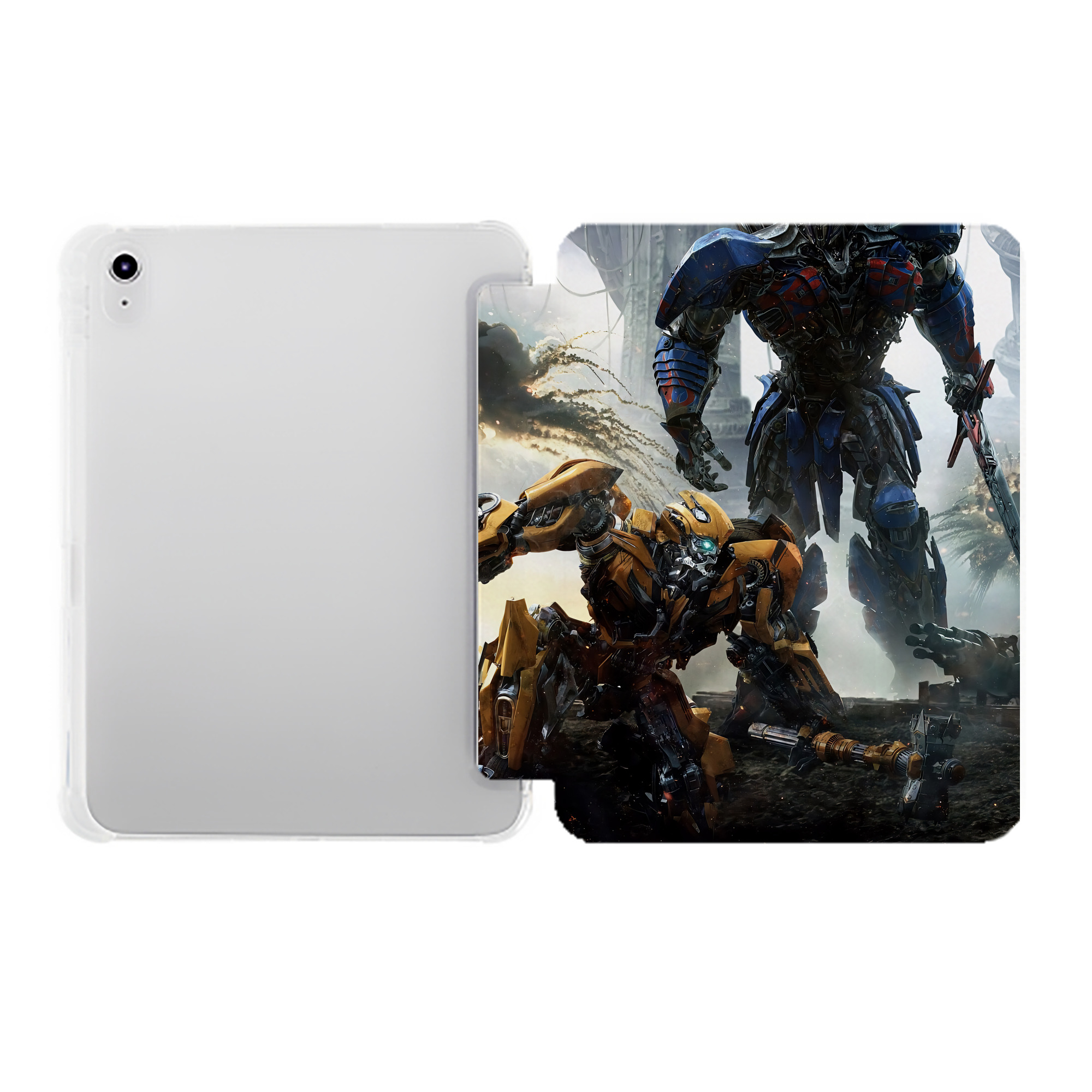（画像用） Transformers トランスフォーマー IPad ケース ペン収納付き 三つ折りスタンド PUレザー×シリコン 対応機種9.5/10.5/10.9インチ